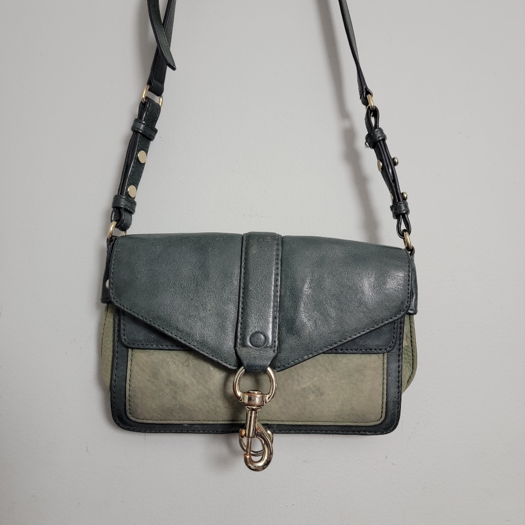 Rebecca Minkoff | Hudson Moto Hunter Green Leather Suede Crossbody Bag Preloved